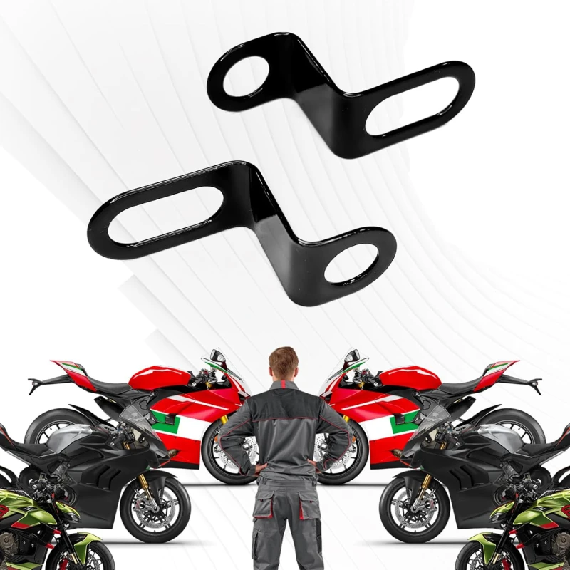 1Pair Bicycle Motorcycle Relocation Rear Turn Signal Light Holder Metal Bracket Indicator Stand Black Mount Lamps Holder