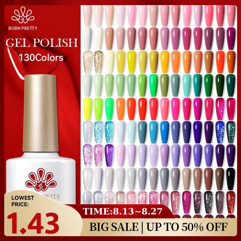 Nascido bonito 130 cores unha gel polonês 10ml vernis semi permanente arte do prego manicure embeber fora led uv gel unha polonês suprimentos