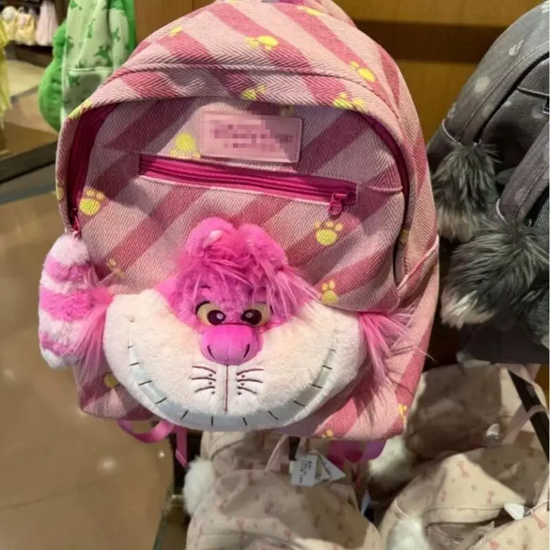 Niedlicher Grinsekatze-Rucksack mit großer Kapazität, Plüschpuppe, Tagesrucksack, Cartoon-Anime-Schultasche, Mädchen, lässig, Reisen, Segeltuch-Rucksack
