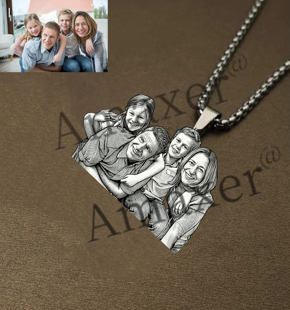 صورتك المخصصة المطبوعة قلادة قلادة شخصية نقش اسم مخصص للنساء الرجال هدايا عيد الميلاد مجوهرات