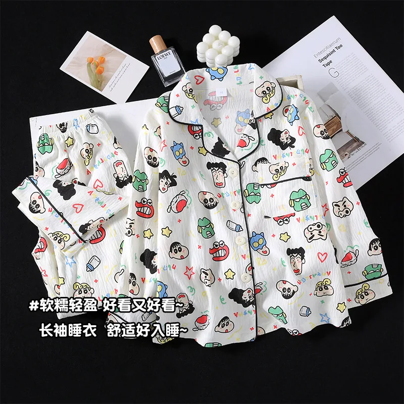 Kawaii 2 قطعة مرحبا كيتي كورومي سينامورول بيجامات أطفال مجموعة أنيمي الوالدين والطفل موضة فضفاضة طويلة الأكمام الكرتون Homewear