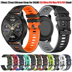 Silicone 22 20mm Watch Strap for COLMI I28 Ultra C8 Max V73 V75 GPS Band COLMI C81 M42 C61 P73 I31 P28 Plus Replacement Bracelet