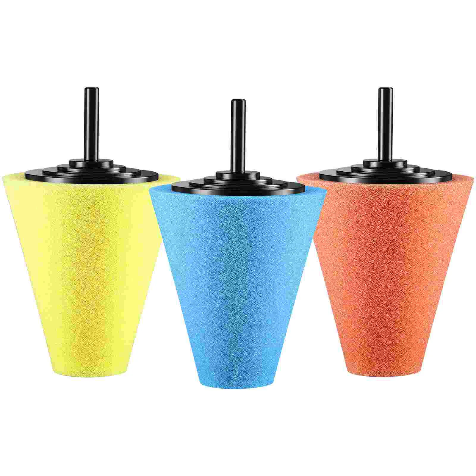 

3 PCS Buffing Sponge Pads Buffle Polisher Polishing Car Wax Buffer Cone-shaped Suite