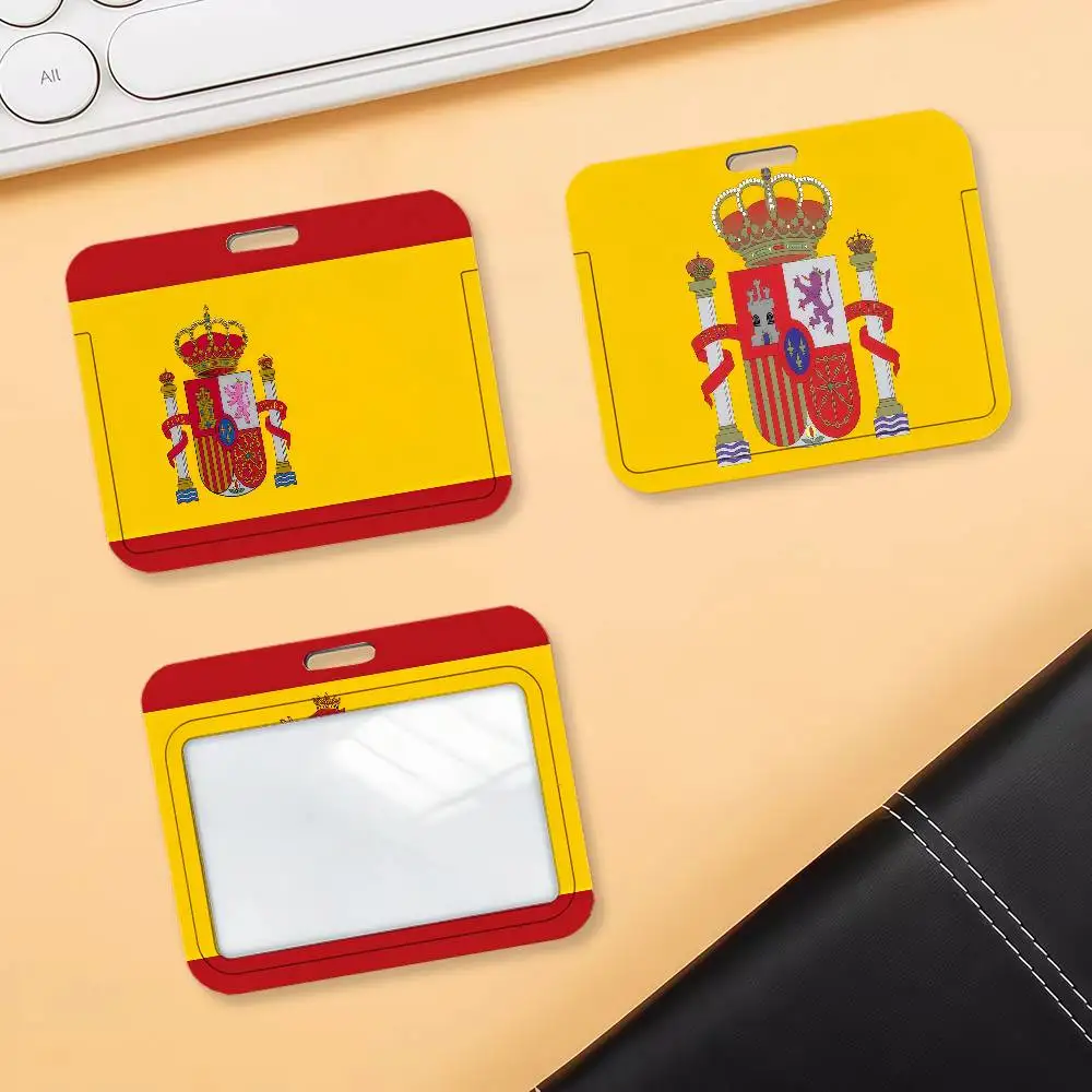 Nation Spain Card Holder Student ID Case Daily Use Subway Commute Work Cover Office School Bus Protector
