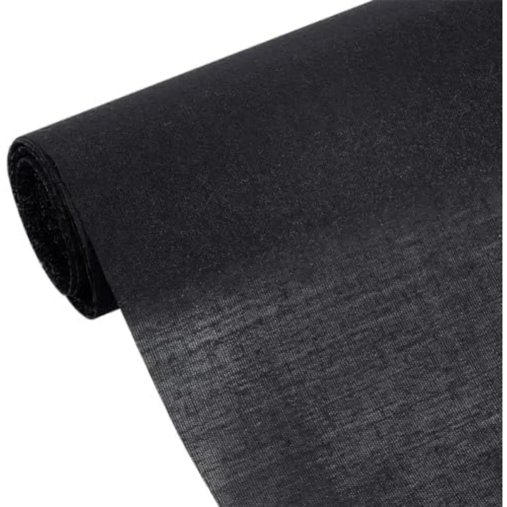 Tela de interfaz de algodón negro de 44,5x39 pulgadas, tela de algodón tejida con interfaz Fusible termoadherente, forro de hierro para blusas y vestidos