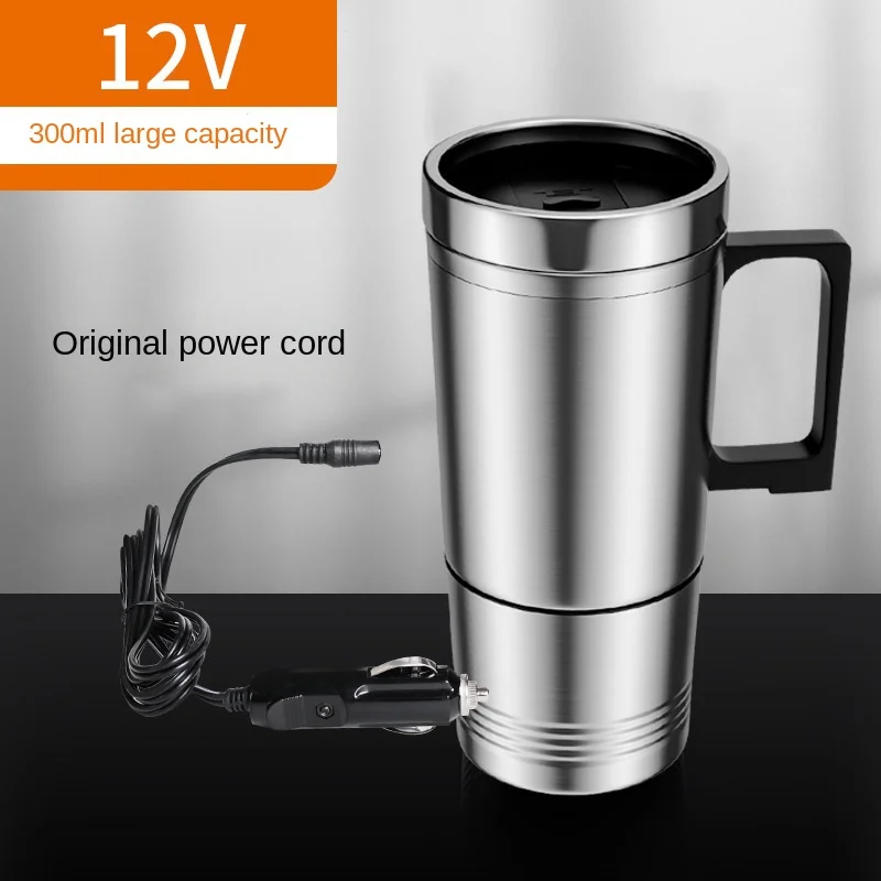 New Car Heating Cup Car Heating Insulation Cup 12/24V Electric Heating Cup Stainless Steel Inner Heating Pot Cup Lightweight