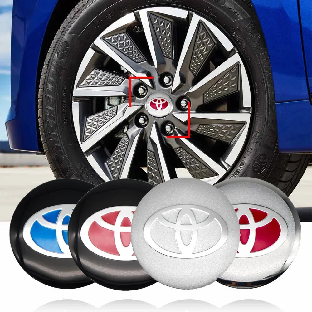 56mm Wheel Center Hub Cap Logo Decal Rim Cap Logo Decal For Toyota Corolla Yaris Rav4 Camry Avensis Auris C-hr 86 Prius Corolla