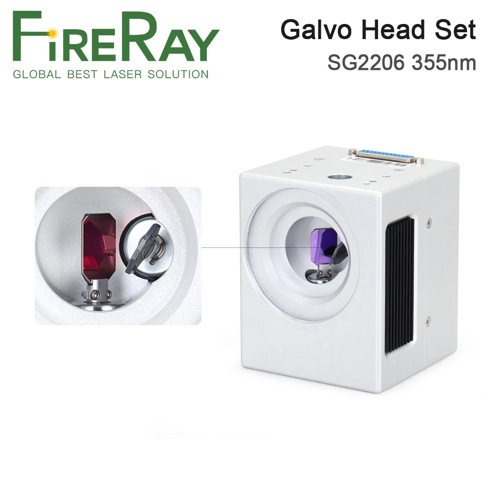 FireRay SG2206 35nm الأشعة فوق البنفسجية ليزر المسح غالفو رئيس فتحة الإدخال 10 مللي متر الجلفانومتر الماسح الضوئي مع مجموعة امدادات الطاقة