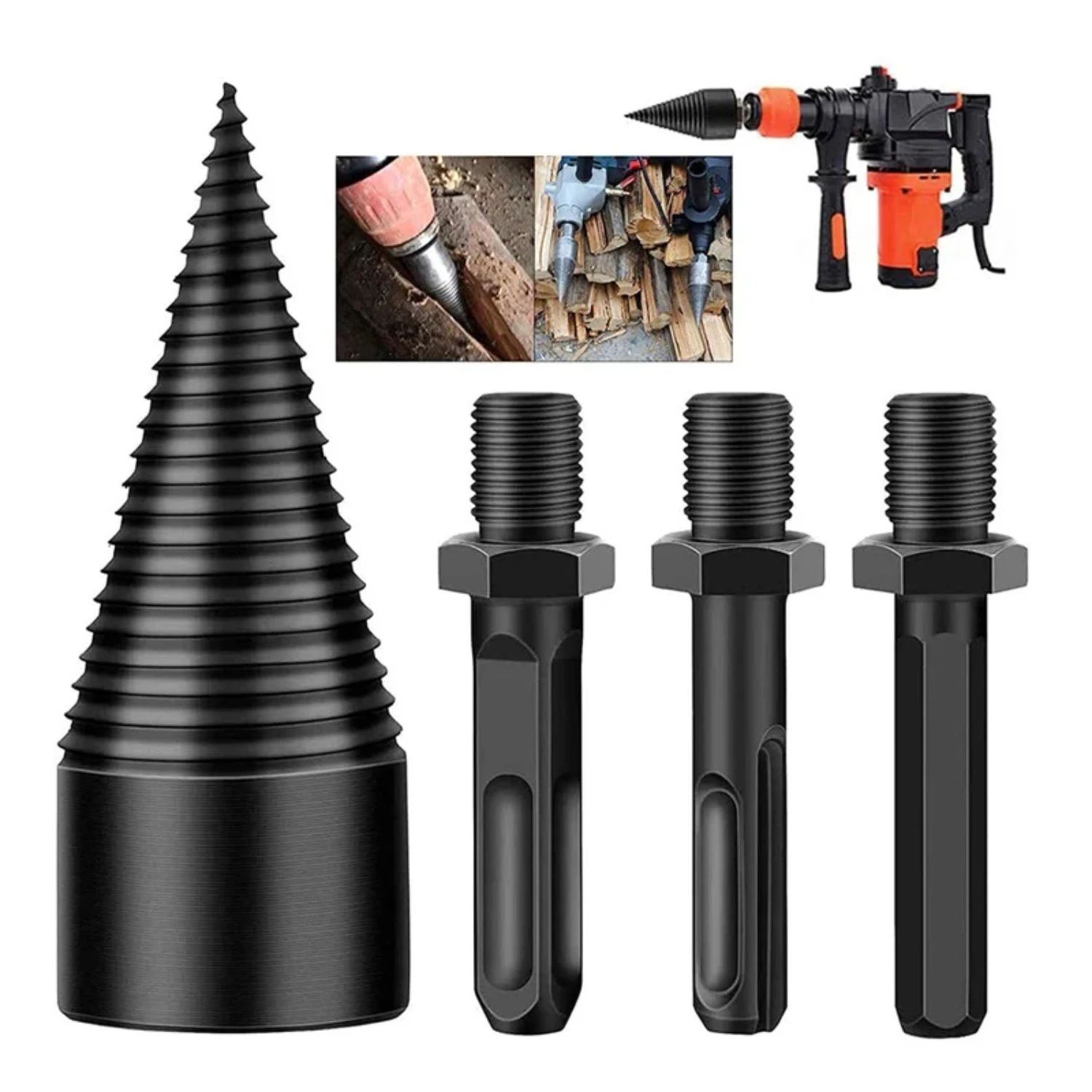 High Performance Durable Wood Splitting Drill Bit for Industrial and Household Use - Splitting Drill with Hammer Function for Wo