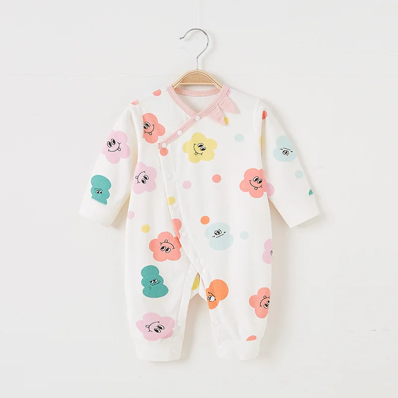 Boys and Girls' Pajamas One Piece Clothes Thin Crawling Clothes Cotton Newborn Clothes Baby Spring and Autumn