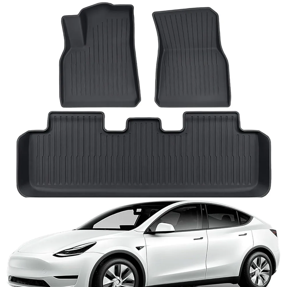 Tapis de sol de voiture pour placements, modèle 3 Y 2019-2024, quatre saisons, polymères de sol imperméables non alds, nouveaux accessoires de voiture spéciaux TPE