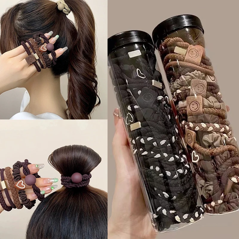 

5pcs/20pcs Highly Elastic and Durable Rubber Band Simple High Ponytail Hair Rope Women's Hair Rope Hair Decoration Set