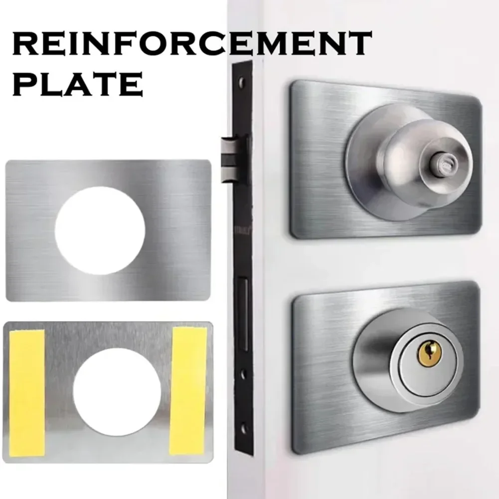 2Pcs Stainless Steel Circular Lock Repair Plate Doors Deadbolt Door Knob Fixing Plate Ball Lock Mounting Plate Hardware Hinge