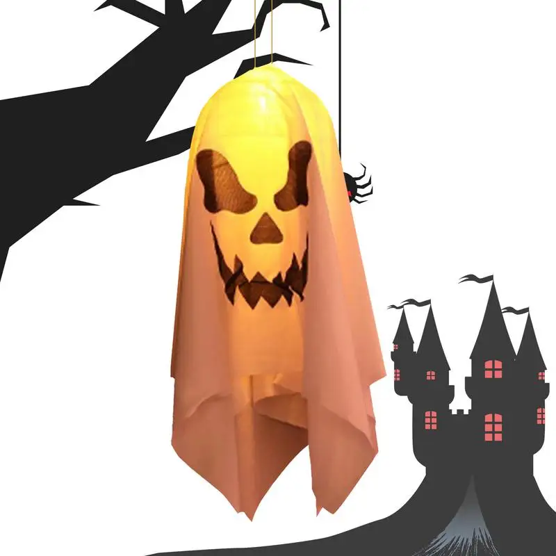 S/L Halloween Ghost Lantern Haunted House Lights Garden Light Up Ghost Wizard Hat Decorations For Lawn Garden Patio Yard