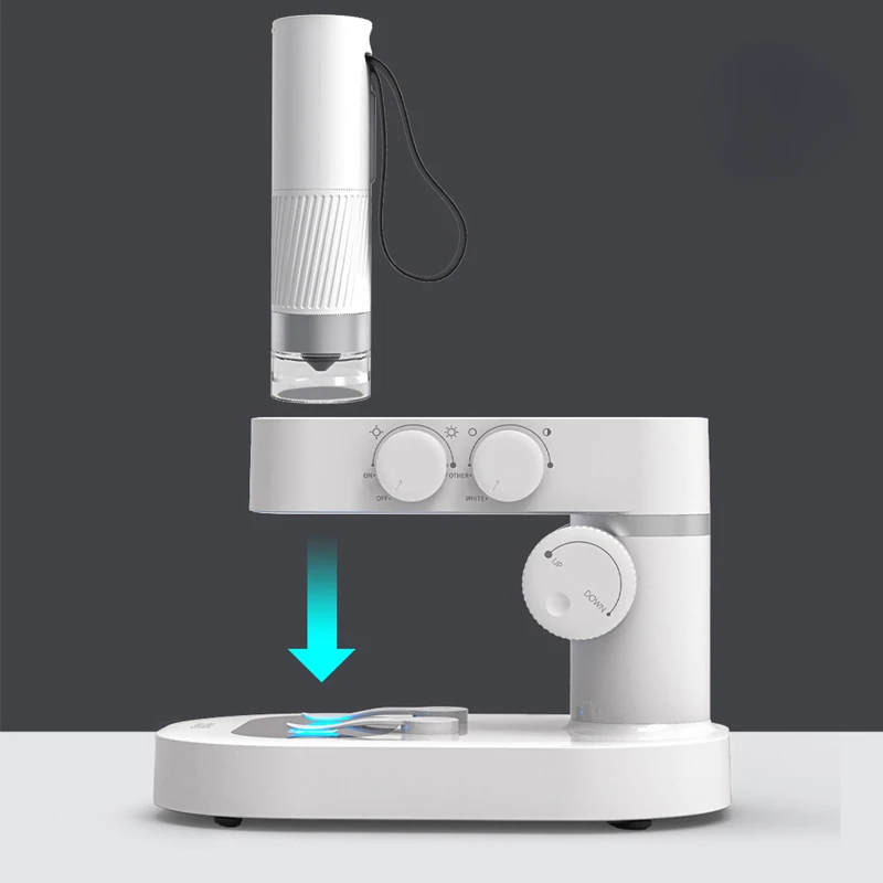 

White Desktop Portable Microscope Handheld Intelligent Mini Microscope for Teaching Experimental Specimens Skin Detection Xiaomi