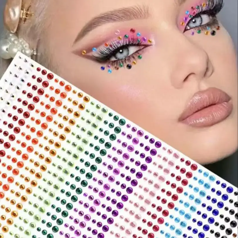 900 pcs Eyes DIY rainbow color patch art accessories music festival stage performance face jewels makeup accessories