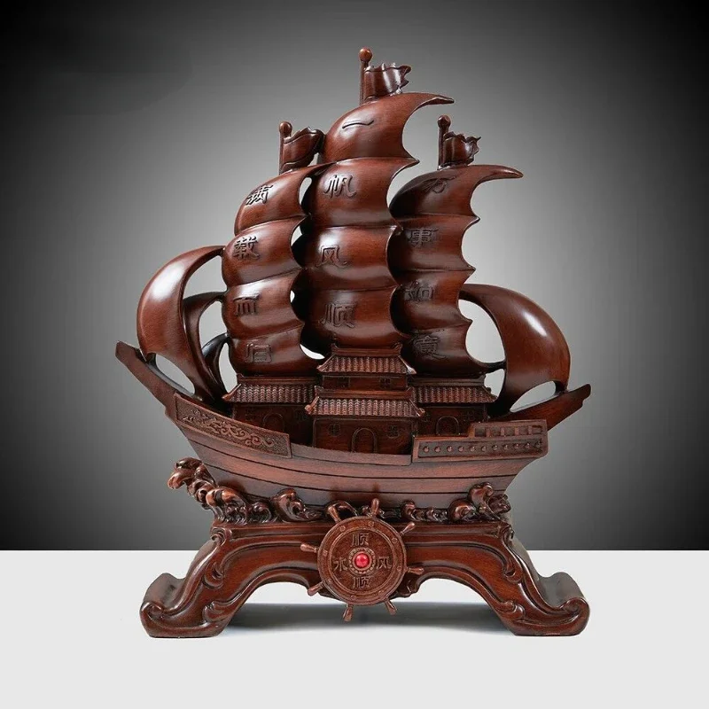 

Smooth Sailing Lucky Boat Ornament Company Opening Gifts Office Desktop Fortune Housewarming Home Living Room Decor