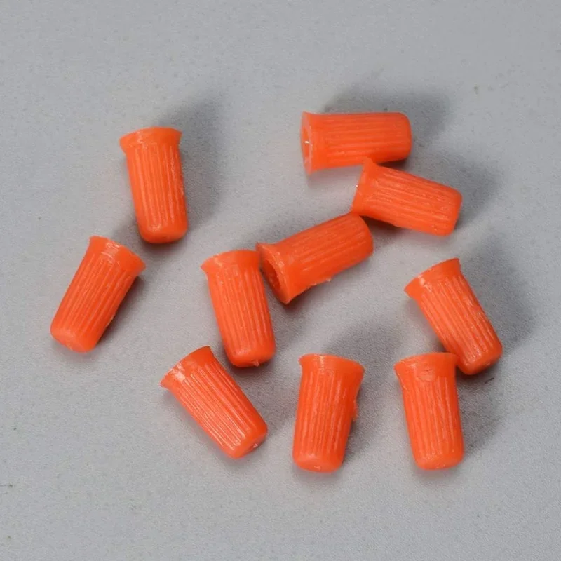 100PCS Eyelash Glue Bottle Plug Glue Bottle Pins Blocking Needle for Eyelash Extensions Tools Orange