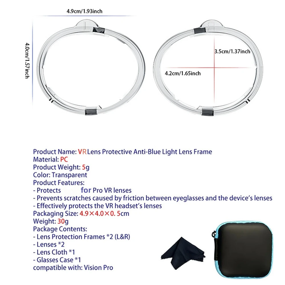 إطارات قصر النظر المغناطيسية للعدسات الاحترافية ، مقاومة للضوء الأزرق ، إطار واقي ، إكسسوارات نظارات VR