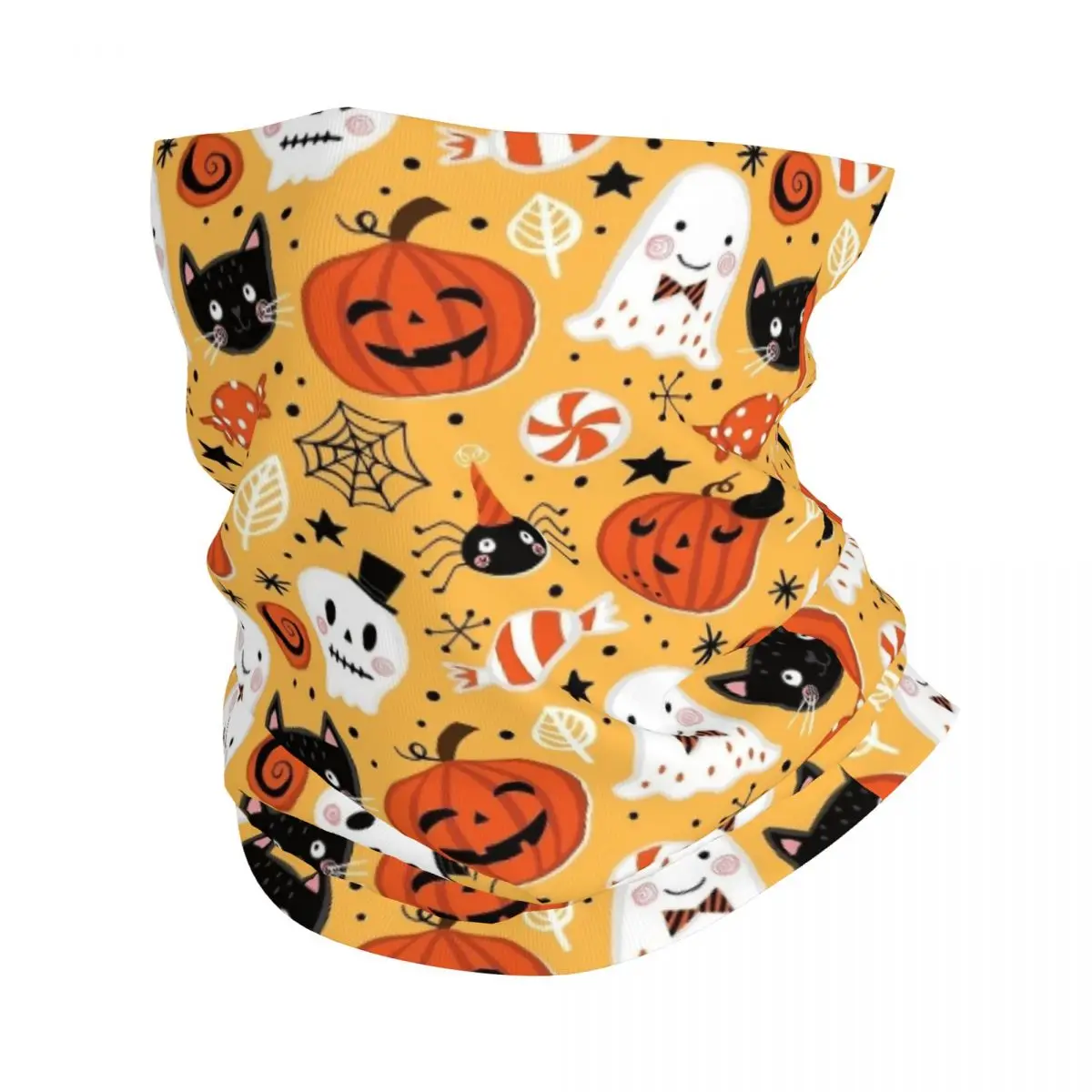 

Halloween Cartoon Ghost Pumpkin Bandana Neck Gaiter Printed Balaclavas Scarf Outdoor Headband Outdoor Sports Men Adult Winter