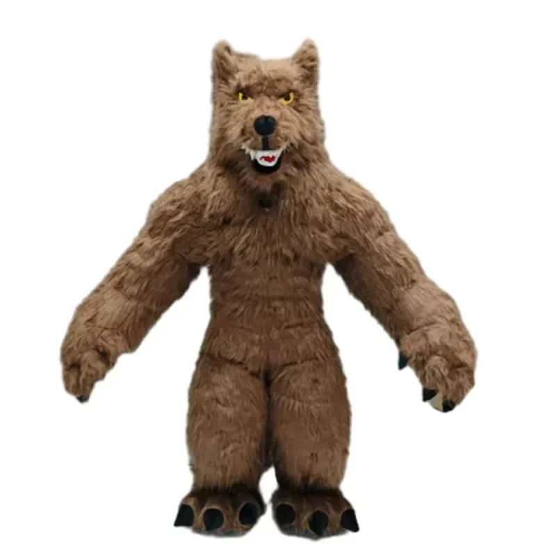 Giant Inflatable Grey Wolf Mascot Costume Adult Furry Suit Walking Doll Blow Up Fancy Dress for Halloween Animal Cosplay Outfits view 4
