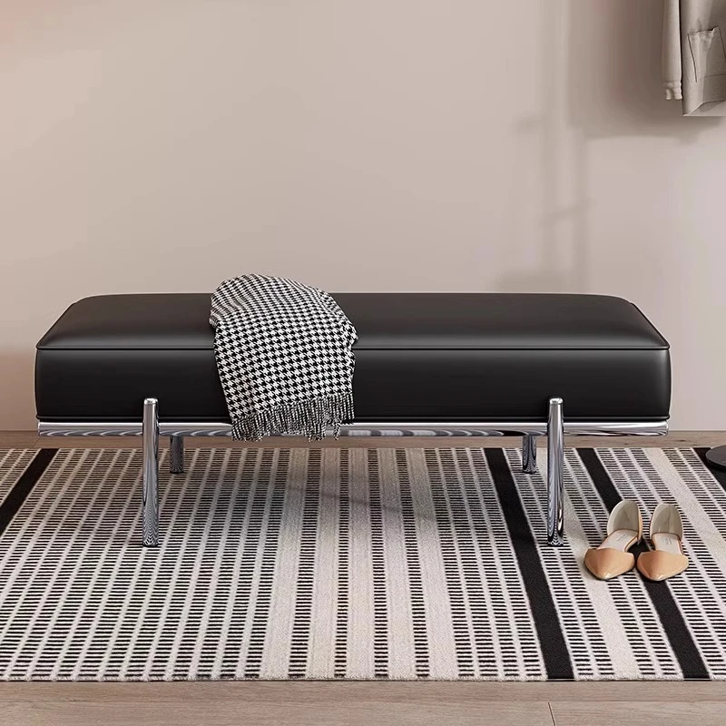 مقعد طويل من الفولاذ المقاوم للصدأ كرسي طعام مستوحى من الإيطاليا الفاخرة مصمم مسند القدمين أريكة البراز الأثاث التجاري #1