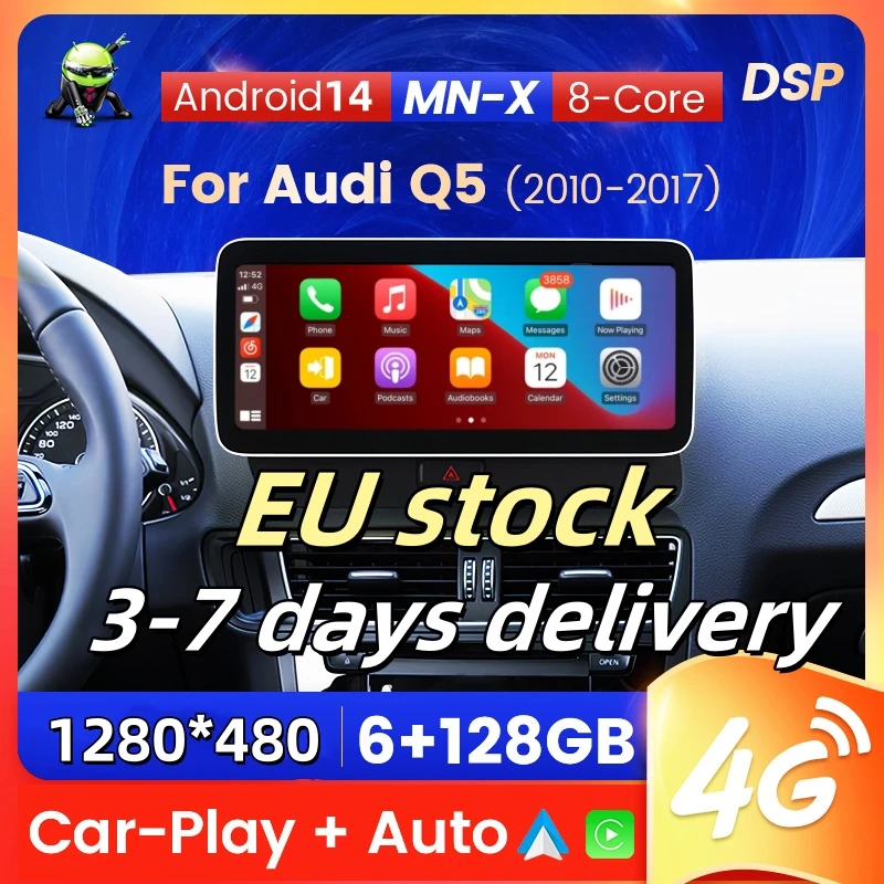 MEKEDE EU lager 8-core Android 14 Carplay Auto Auto DVD Radio Für Audi Q5 2009 2010 -2017 GPS stereo Audio Intelligente Systeme BT