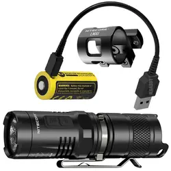 充電式バッテリー付きnitecore懐中電灯,戦術懐中電灯,ミニ,mt10c 920lm,lma1マウント,USB-C充電ポート,nl169r