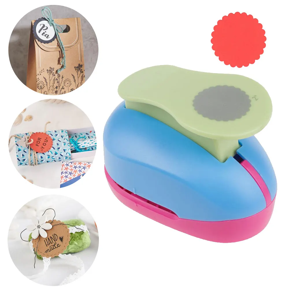 Wavy Circular Scrapbook Embossing Machine - Random Colors, Suitable for Paper Crafts, Scrapbooks, and Gift Wrapping.