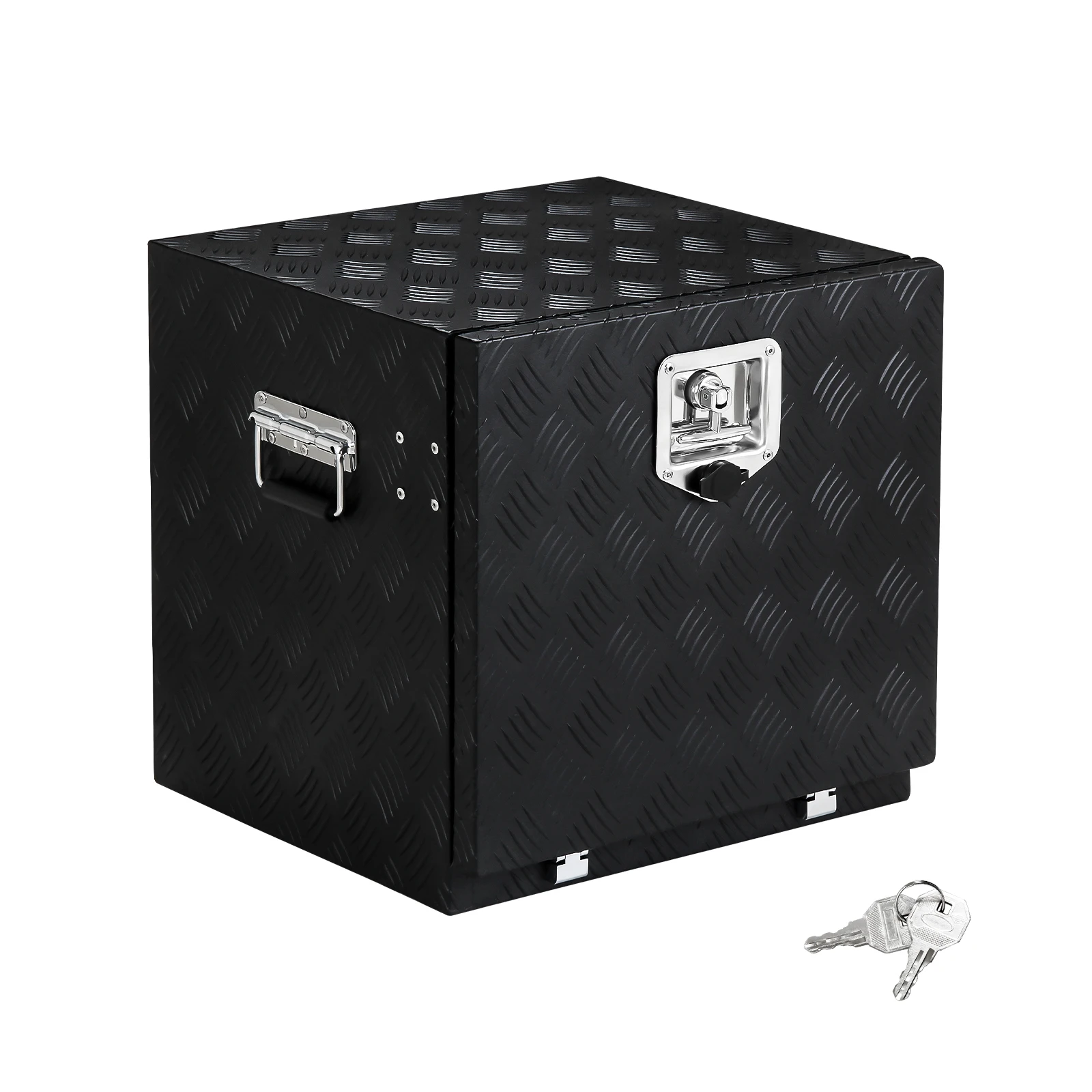 Truck Bed Tool Box with Lock & Keys, Waterproof Aluminum Truck Storage Chest T-Handle Design for Pickup RV Trailer