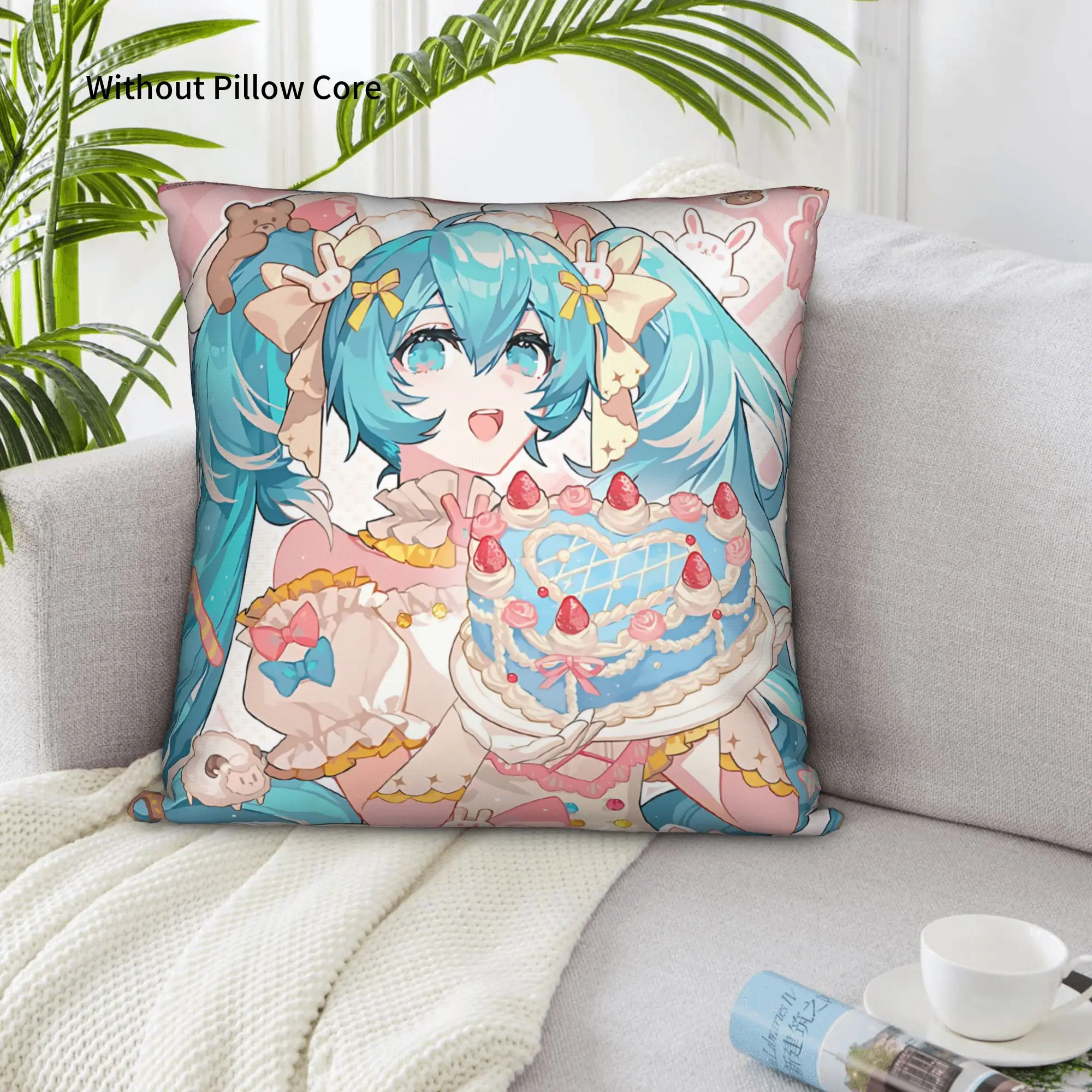 1PC Hatsune Miku Pillow Case Home Decor Items Double-Sided Printing  Sofa Cushion Bedroom Bedside Pillow