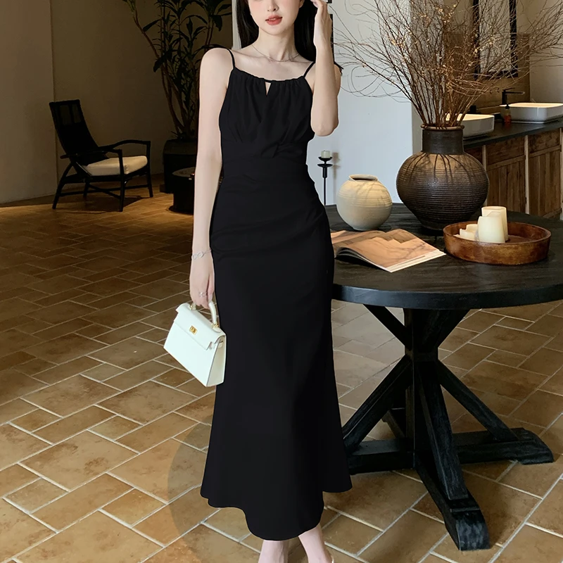 Sukienka satynowa na wesele, studniówkę, dla kobiet, elegancka, bez rękawów, syrenka, seksowna, z wycięciami, sukienki wieczorowe, lato