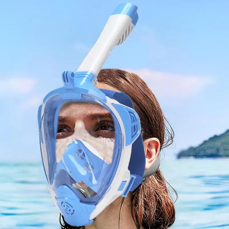 Full Face Scuba Snorkeling Mask Anti-Leakage Swimming Diving Goggles Snorkel Mask Anti Fog Goggles For Kids Adult Swimming