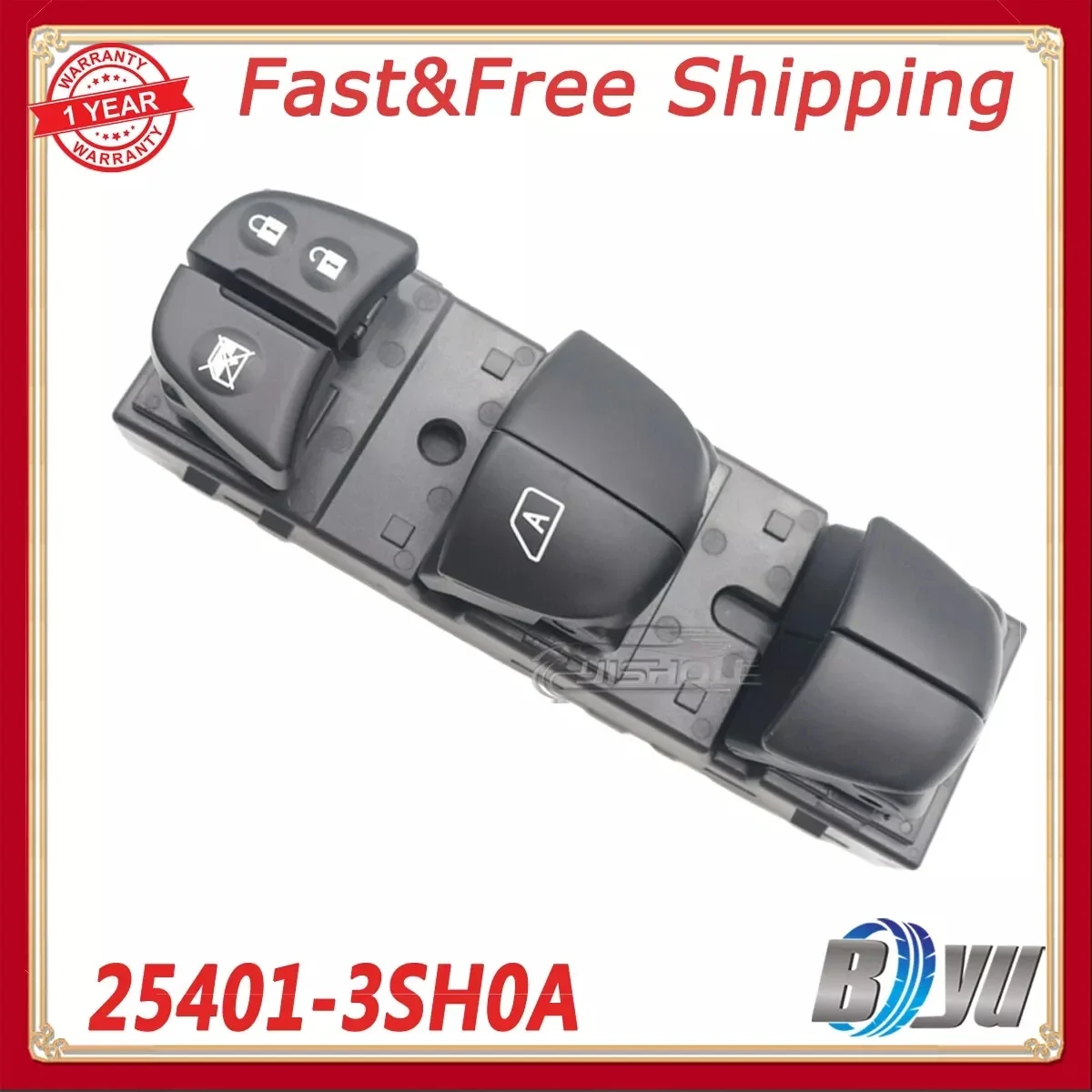 

Front Left Driver Side Power Window Switch for Nissan Altima 2016-18 25401-3SH0A