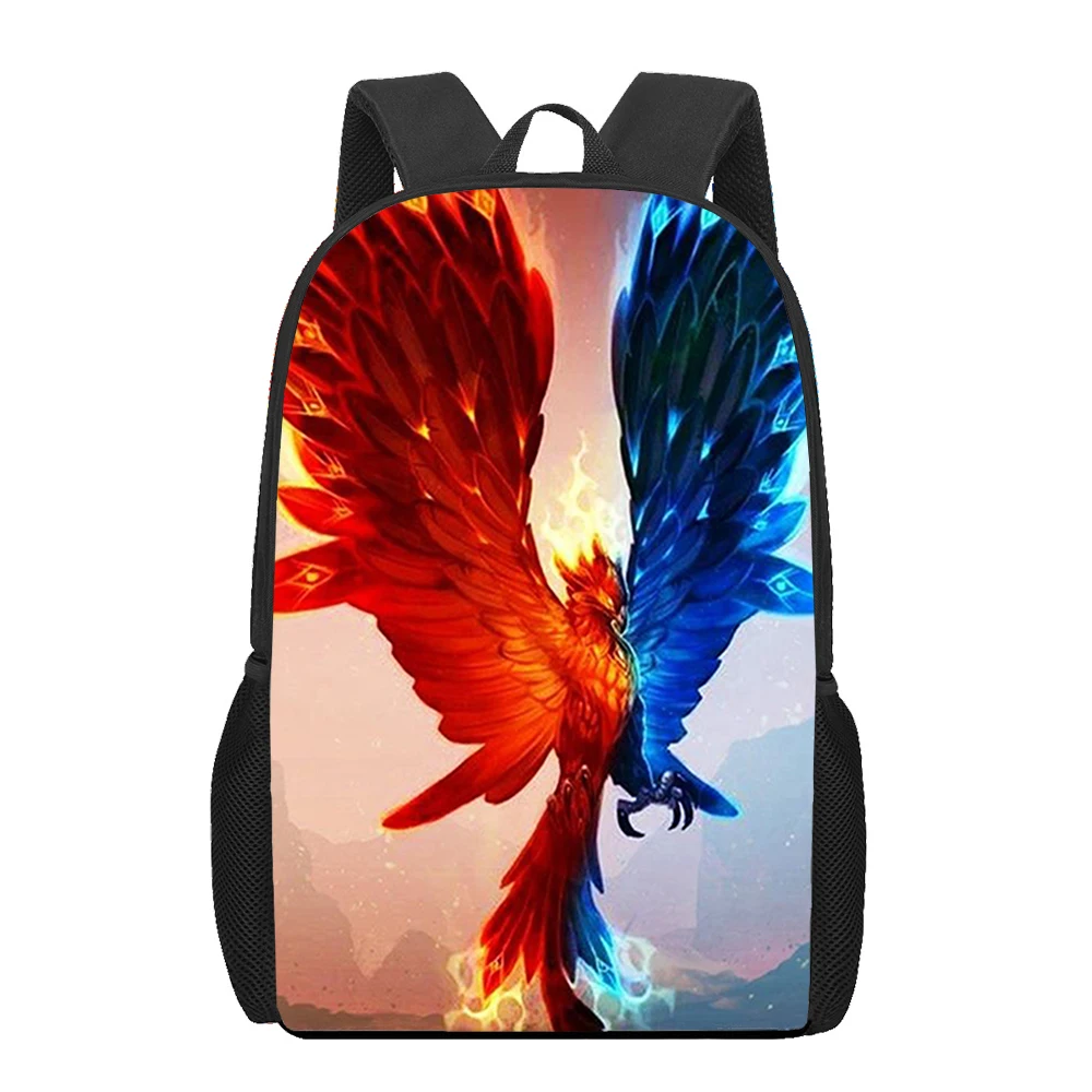 Phoenix Myths Sunbird Art Print Backpack Boys Girls Teenager Kids Book Bag Woman Men Daily Casual Shoulder Bags Travel Rucksack