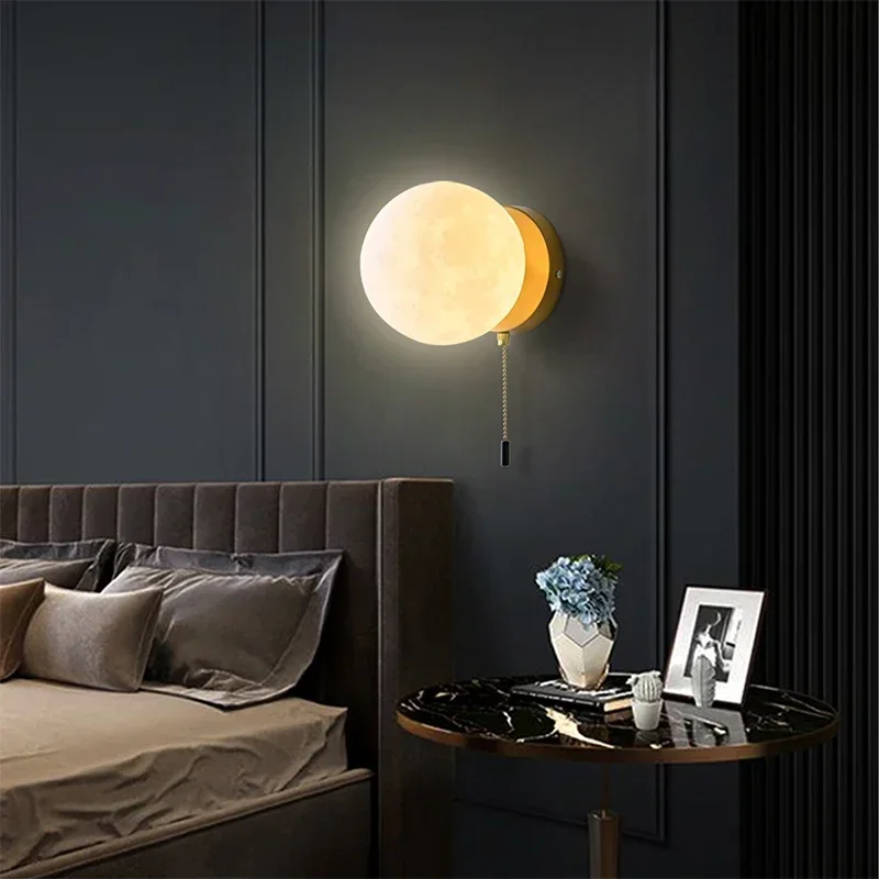 Modern Nordic LED Wall Lamp with Switch Sconce Wall Light for Bedroom Bedside Home Indoor Lights Fixture Entrance Lighting