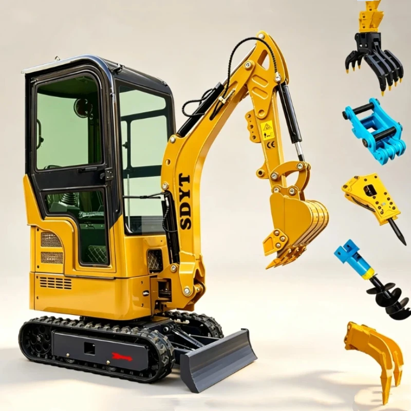 2026 New Compact 1Ton Mini Excavator Flexible Crawler Customized Mini Digger For Orchard Confined Space Digging