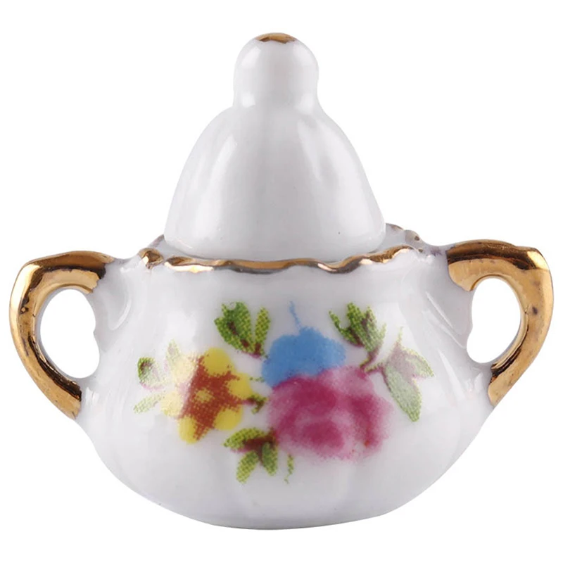 

8 шт. 1/12 кукольный домик миниатюрный керамический чайный сервиз модель кухонная посуда аксессуар