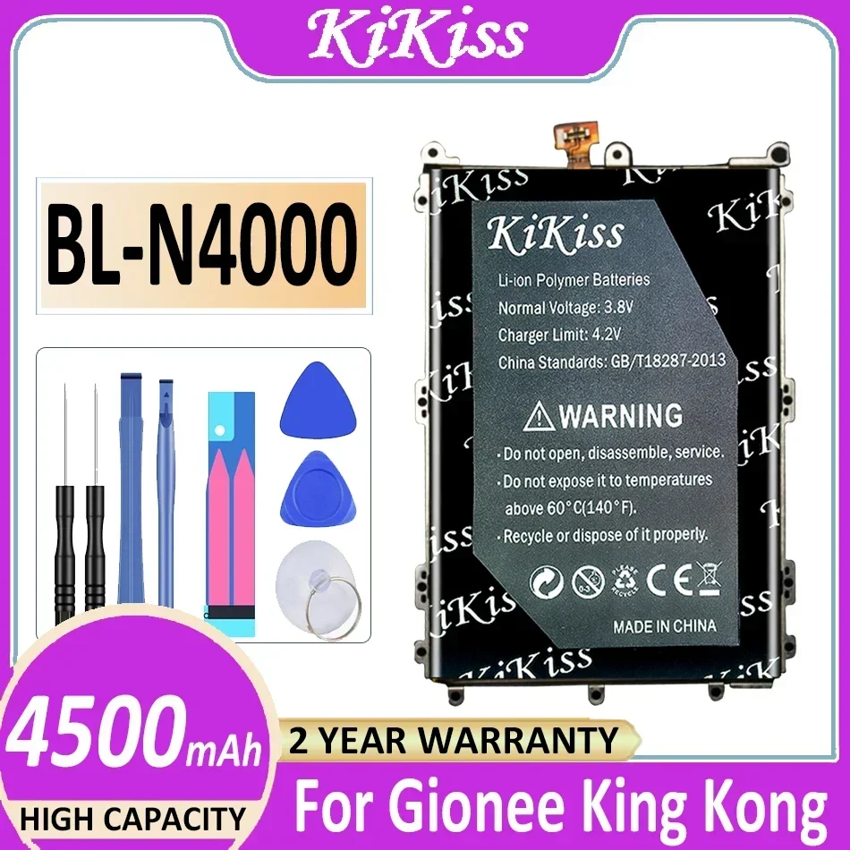 KiKiss Battery BL-N4000 BLN4000 4500mAh For Gionee King Kong ELIFE V187 GN5001S GN5001 Mobile Phone Bateria