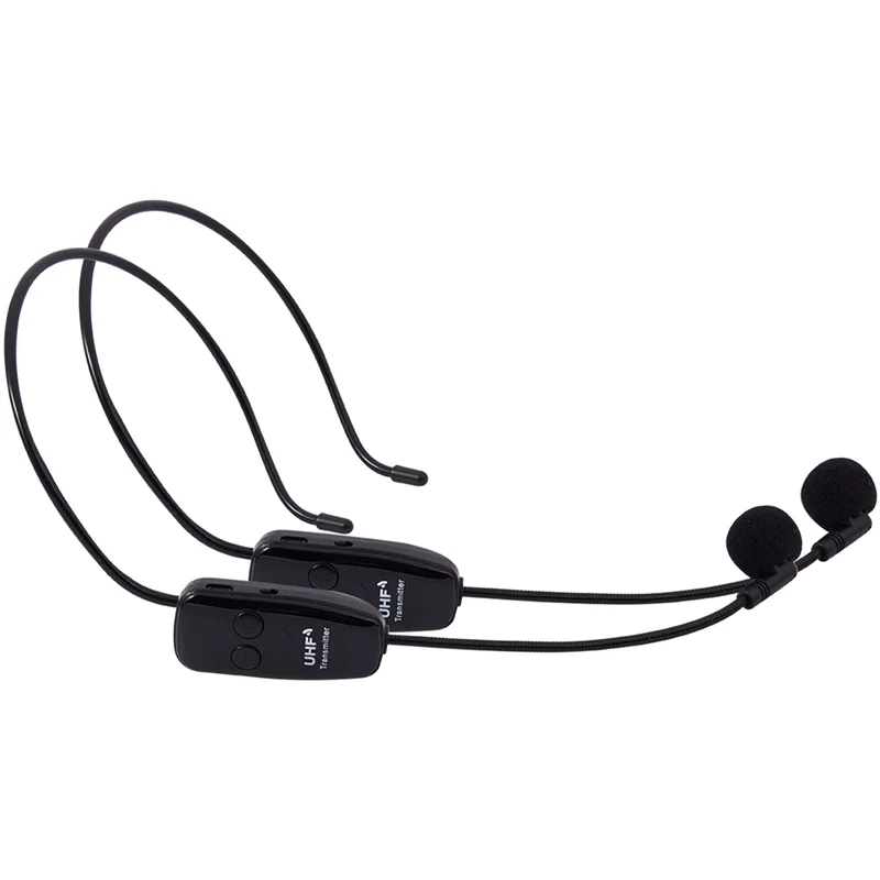 

6X U12F Uhf One For Two Wireless Headset Microphone Amplifier Mixer Suitable For Teaching Guides Meeting Lectures-BCBW