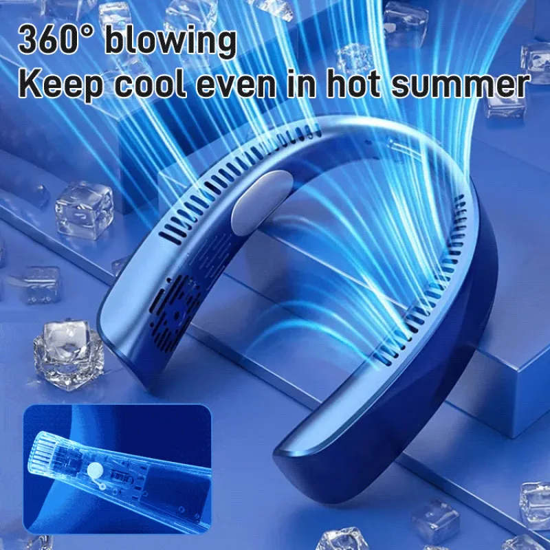 Portable Small Fan Cooling Hanging Neck Bladeless Fan