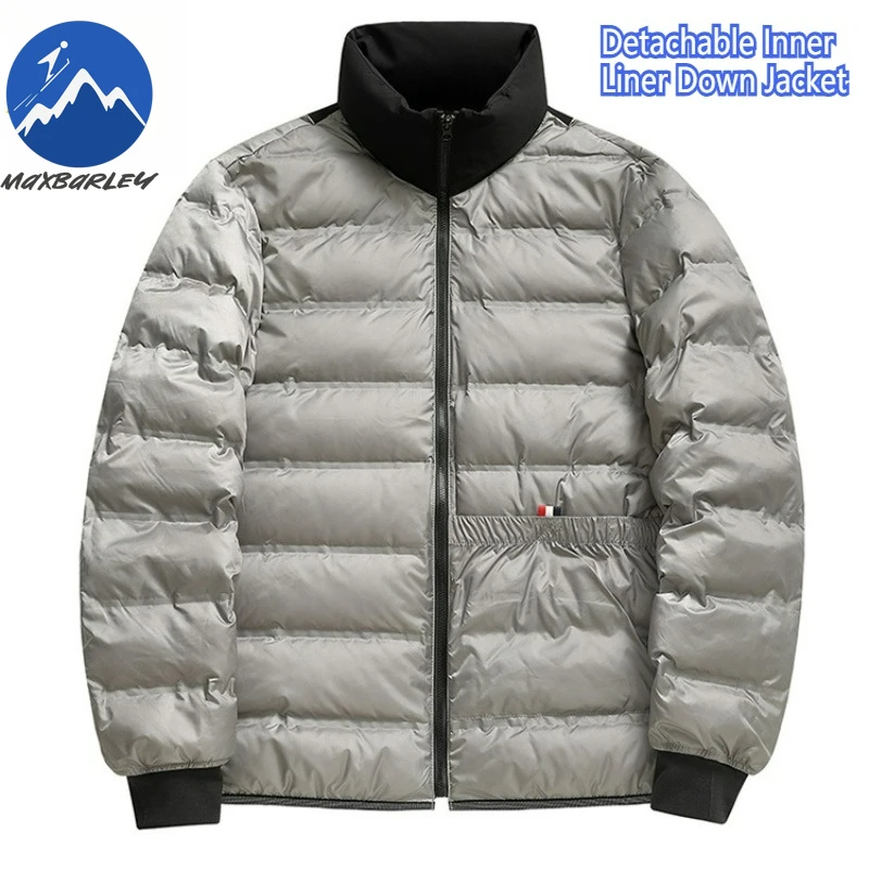 Maxbarley Luxury Down Jacket Men Winter 2025 Brand Designer Removable White Duck Down Lined Coat Casual Warm Hooded Parka Puffer