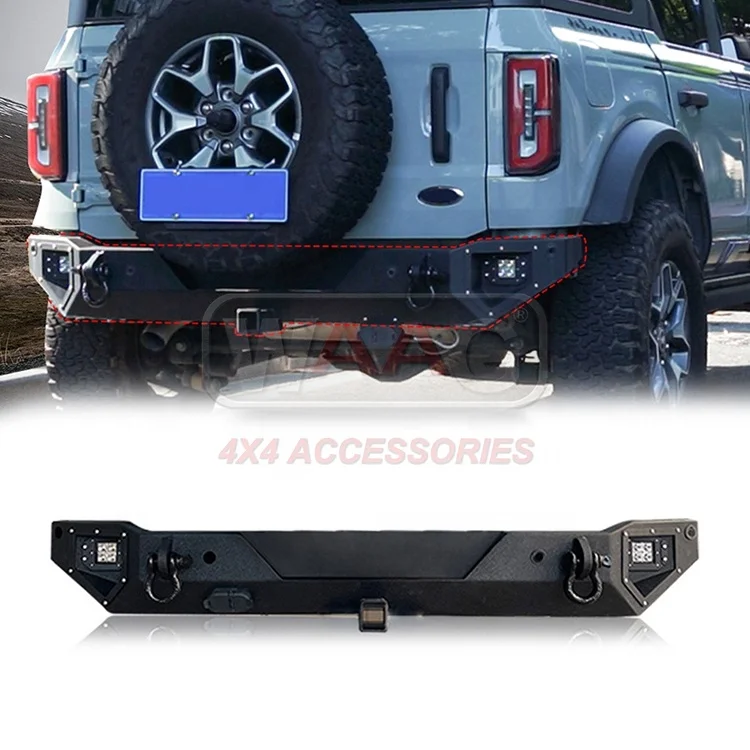 Manufacturer Steel Black Rear Bumper  Bed Step Bar For Ford Bronco Raptor Wildtrak Accessories 2022 2023