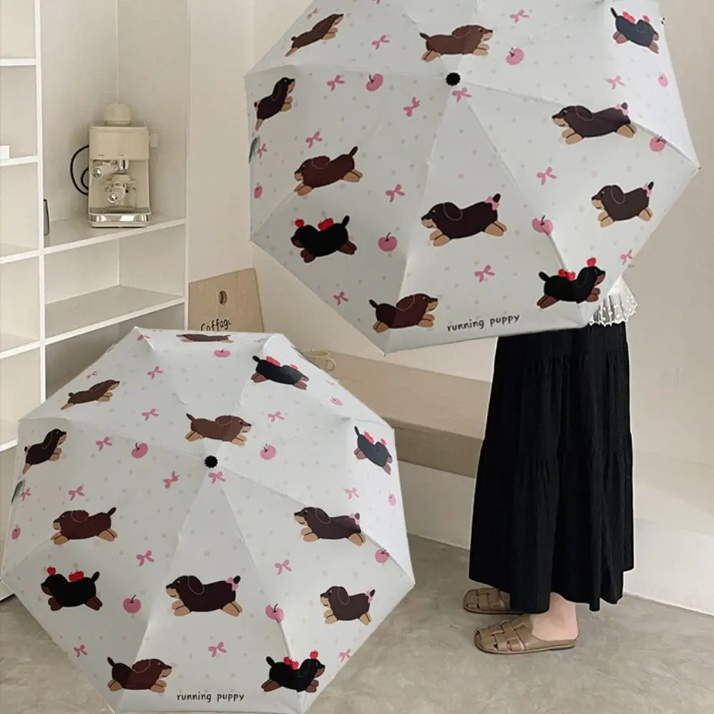 

Dog Pattern Folding Umbrella Cartoon UV Protection Sun Protection Umbrella Automatic/Manual Tri-folded Umbrella
