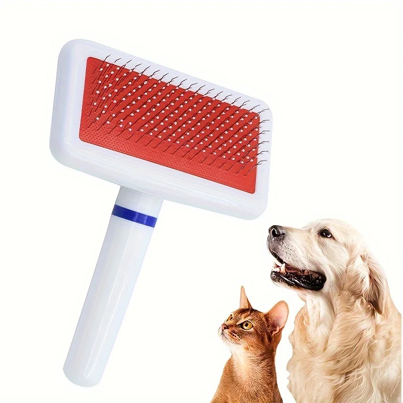 Dog Comb White Grip Pet Classic Needle Comb Pet Cleaning Grooming Small White Brush Dog Massage Airbag Brush Open Knot Cat Comb