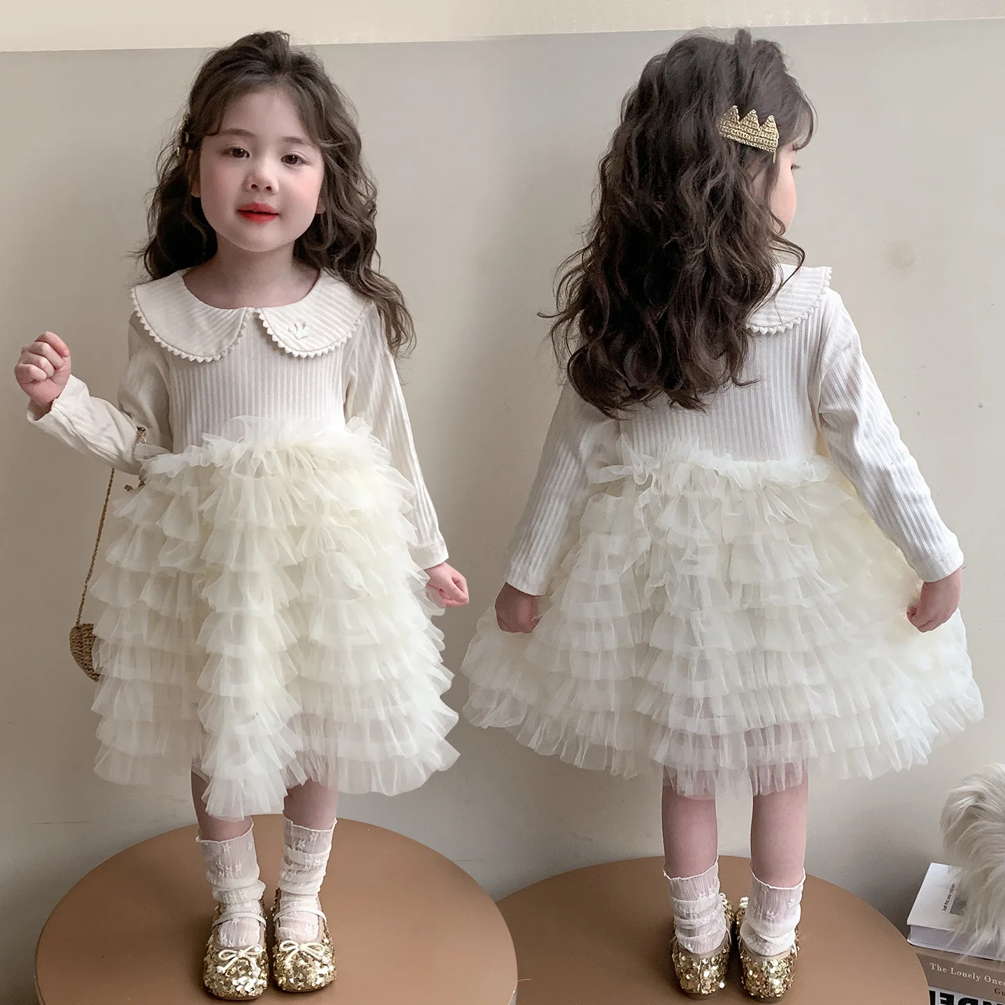 Girls Cake Gauze Skirt 2026 New Foreign Style Tutu Skirt Spring Dress