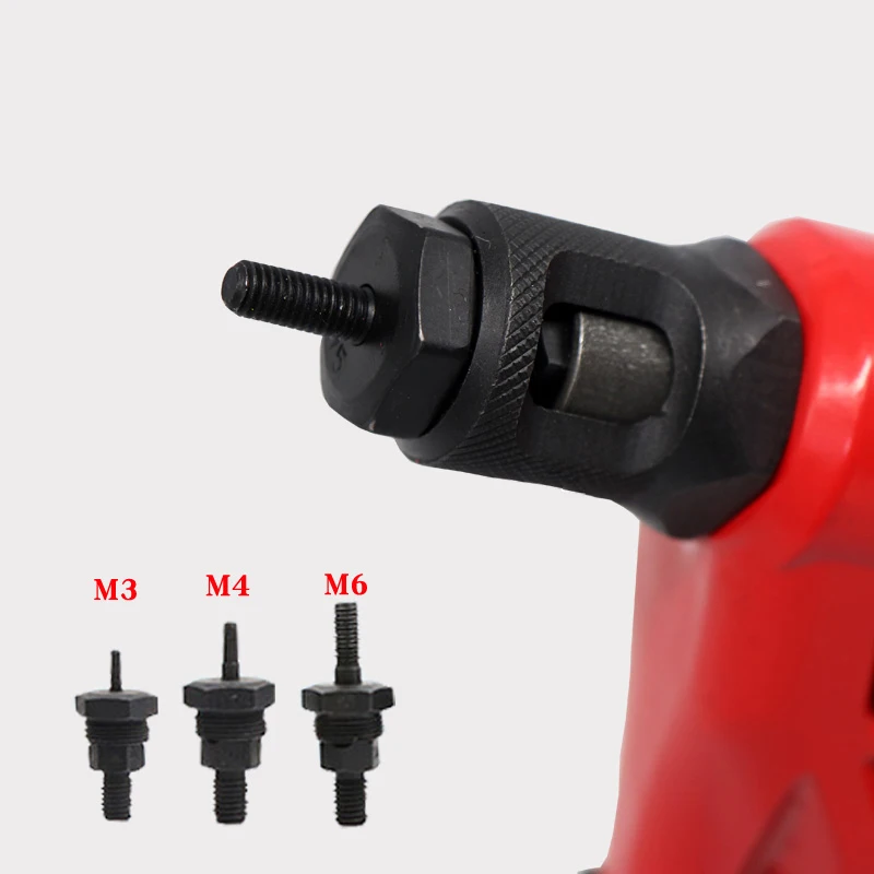 Hand Rivet Nut Kit with 4 Pcs Mandrels M3, M4, M5, M6, Easily Handling Riveting Rivet Gun Kit w Metric Nose Pieces