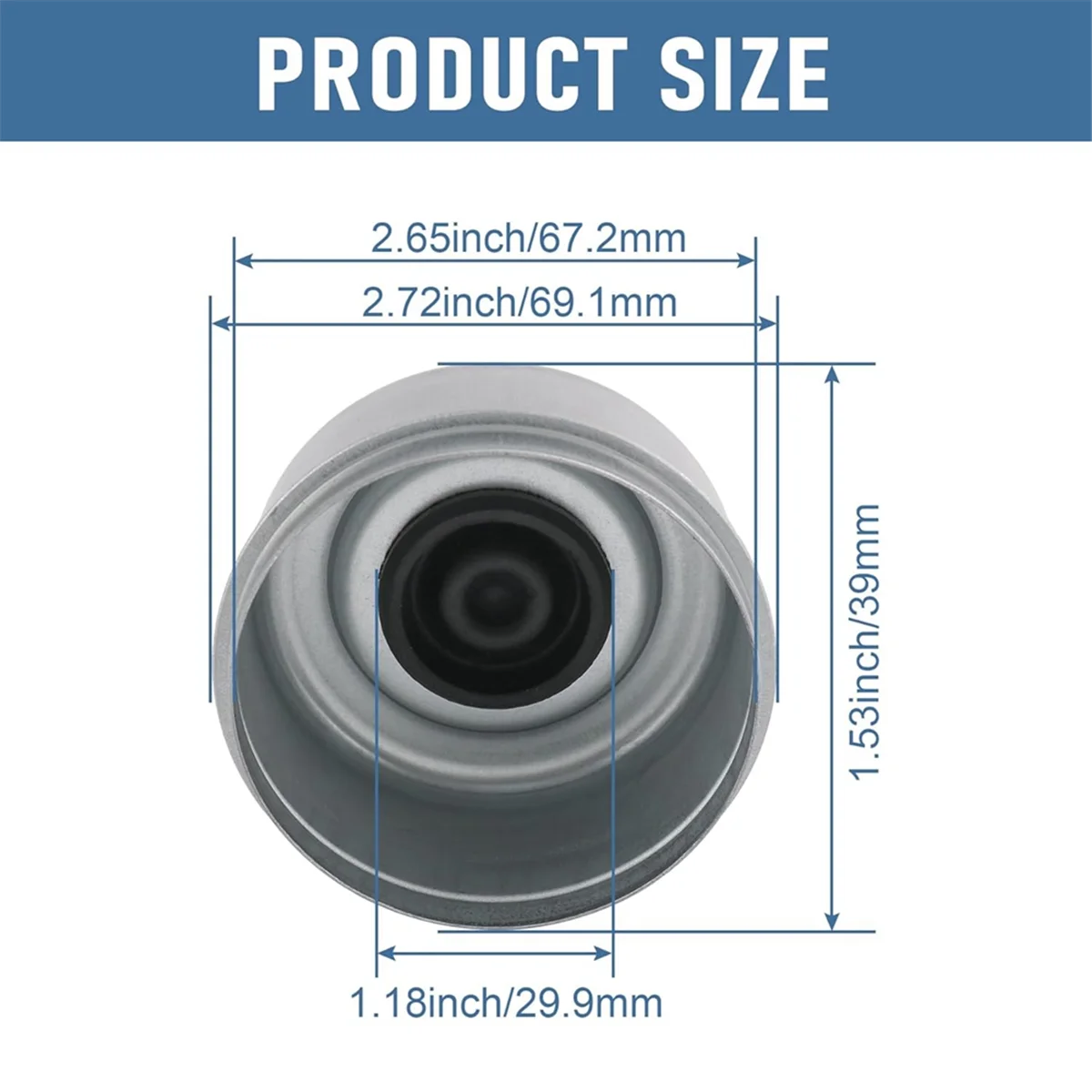 

BAAQ 4 шт. 2,72-дюймовая ступица колеса оси прицепа и пылезащитный колпачок подшипника с 4 резиновыми заглушками для большинства ступиц колес 7000-8000 фунтов прицепа