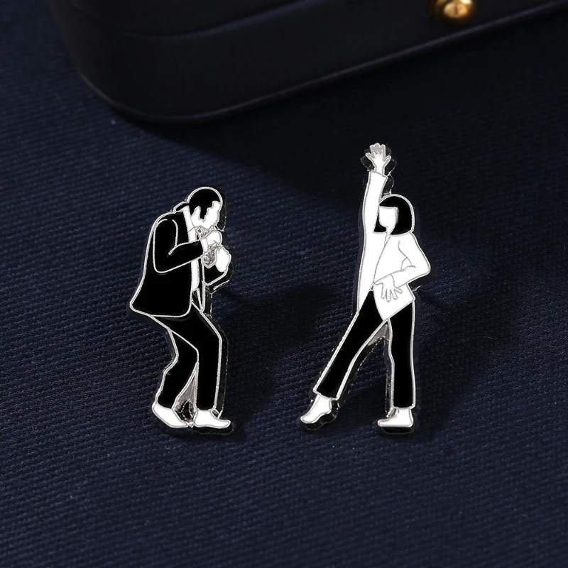 Creative New Style Man and Woman Dance Metal Brooches Unisex Fashion Versatile Badge Pin DIY Clothing Bags Hat T-shirt Accessory