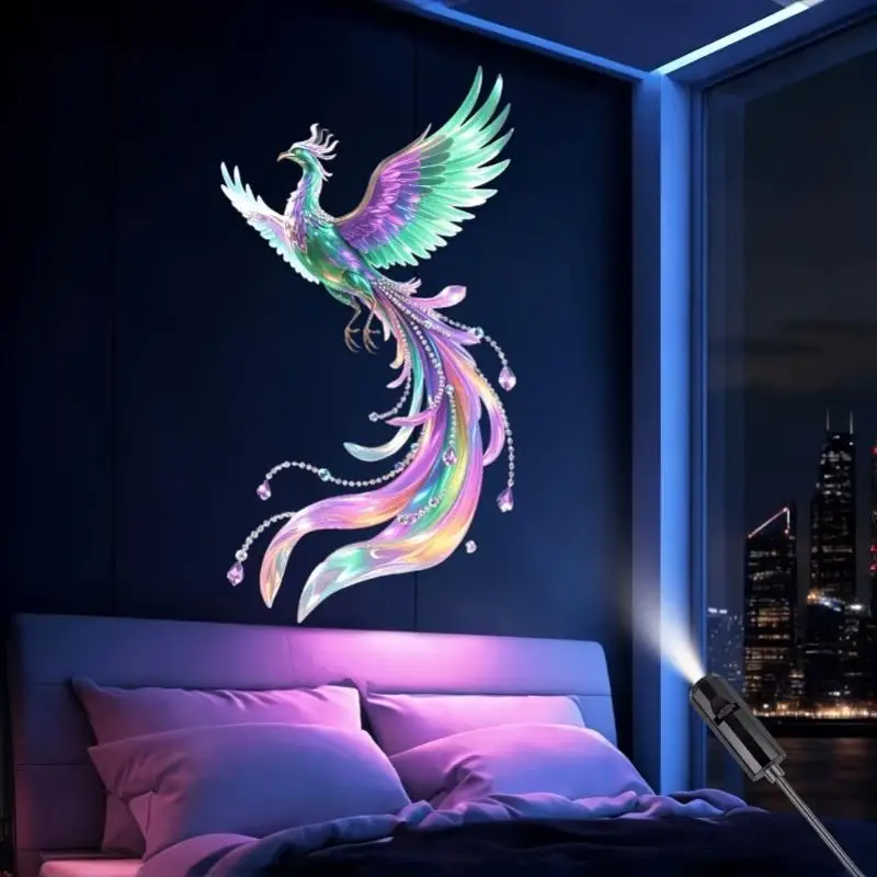 USB 360 Rotating Projection Lamp Dazzling Color Animal Pattern Creative Night Light for Household Bedroom Atmosphere Decor